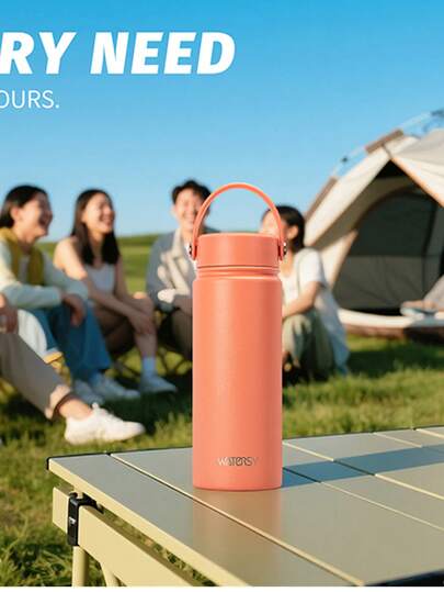  1个WATERSY不锈钢保温水瓶，容量18盎司/532毫升，防漏设计，适用于学校、大学、骑行、办公室、健身房、徒步旅行等场合。