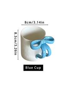 1个手工可爱小巧陶瓷马克杯，采用3D蝴蝶结设计，优雅的茶杯碟套装，适合下午茶和甜点享用。 - 彩色 - 查看 17