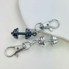 2 Stück realistische Silber & Schwarz Kurzhantel Schlüsselanhänger, geeignet als Accessoire für Fitness-Enthusiasten, beliebtes kleines Geschenk für Freund/Freunde, Autoaccessoires für Frauengeschenke, Geschenke für Männer, Handyzubehör
