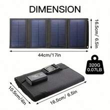 Portable 4-Fold Solar Panel With USB - Ideal For Outdoor Travel & Camping, Charges Phones, Tablets, Fans, Flashlights, Foldable Design With Phone Pouch