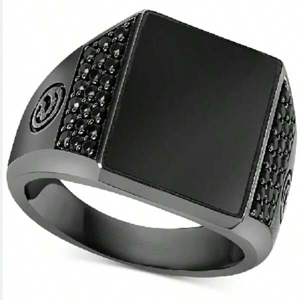 1pc Men's Engagement Ring, Decorative Ring Suitable For Men's Daily Wear, Engagement, Wedding, Anniversary, Party, Jewelry, Valentine's Day, Birthday Gift