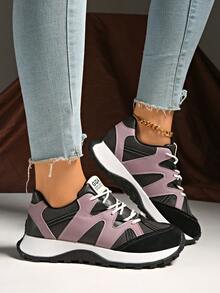 أحذية رياضية مريحة للنساء مع ربطة - أحذية كاجوال خفيفة الوزن متعددة الوظائف، قابلة للارتداء في جميع المواسم مع نعل مطاطي مانع للانزلاق وأحجام كبيرة