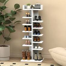 OYAJIA Vertikales Schuhregal, Schuhregale, Schuhturm für Kleine Räume, Freistehend, Verstellbar, Platzsparend, 13-stöckige Schuhschrank, 114 x 45 x 20 cm DIY-Lagerregal, Weiß