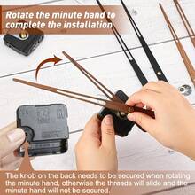 1个高扭矩静音钟表机芯，长轴石英机芯，配11英寸或7英寸长的木质指针，适用于DIY挂钟和旧钟表机芯的维修更换。