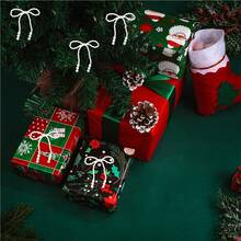 12 قطعة/مجموعة مجموعة زينة الأقواس الكريسماسية - ديكور شجرة ، أشرطة إكليل، تغليف هدايا، ديكور حفلات الزفاف - متعدد الألوان - مشاهدة 8