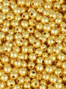 10mm ABS Pearl With Through Hole 125 Units - Crafts - 金色 - 查看 2