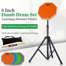 Bộ trống câm 8 inch - Bộ luyện trống kèm miếng đệm luyện tập im lặng hai mặt, chân đế có thể điều chỉnh, dùi trống 5A và túi đựng di động - Nhiều màu - Xem 2