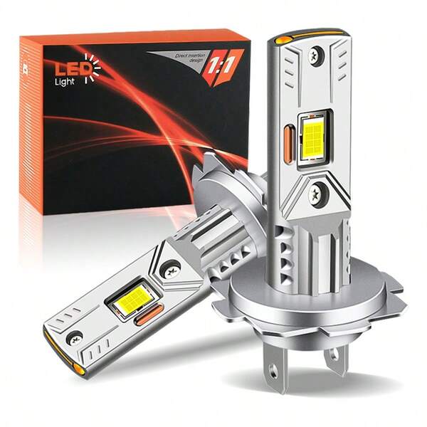 Bombillas H7/H7LL, 50,000LM 12X Ultra-Brillo, Tamaño Mini Halógeno Real 1:1, Iluminación Blanca 6500K para Luces Antiniebla Automotrices H7, Plug and Play, Paquete de 2