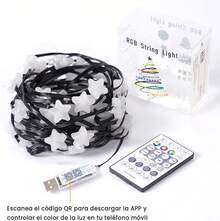 Luces LED Inteligentes, RGBIC Luces para Cuarto Programable con App Hello Fairy y Control Remoto, Regulables Sincronizadas con Música, Guirnalda de Luces para Exterior, Navidad (20M 200LED) - Pentagrama de 10 m y 66 LED - Ver 12