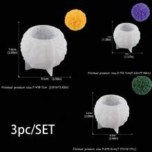 3件套玫瑰球蜡烛模具，硅胶模具，适用于香薰蜡烛、手工皂、家居装饰、树脂工艺品、情人节装饰 - 白色 - 查看 12