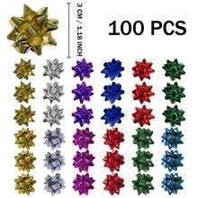 18/30/50/100pcs Mini Shiny Ribbon Bows, Suitable For Valentine's Day Birthday Wedding Bridal Party Gifts Packaging, 1.18"/1.38" Rainbow Gift Wrapping Bows For Holiday Party Craft Floral Gift Packaging Supplies, Glitter Star Flower Multicolor Small Metal Self-Adhesive Gift Ribbon Bows For Holiday Gift Boxes - Multicolor - View 33