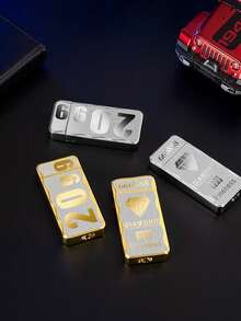 Encendedor de gas creativo de carga directa, encendedor a prueba de viento con doble baño de oro, oferta especial. - Dorado - Ver 7