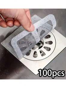 100 piezas Atrapador de cabello para ducha y bañera - Fácil de usar, pegatinas de filtro de drenaje, cubiertas de drenaje desechables, adecuado para ducha, lavabo y lavandería, fácil de pegar, tapa de drenaje para cabello, filtro de drenaje desechable, tapón atrapacabello para baño, cubierta de drenaje, filtro de fregadero de cocina, colector de cabello de drenaje de ducha desechable, pegatinas de filtro de drenaje de piso, atrapacabello para bañera de baño, accesorios de baño