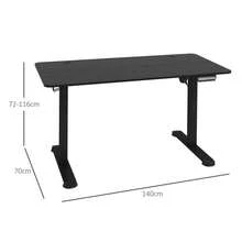 Vinsetto Electric Sit-Stand Desk With Anti-Collision And Overheating Protection, Storage Options, 140x70x72-116cm, Support Plate, Black - 1 - 查看 4