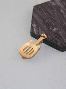 1pc Minimalist Hip-Hop Style Matte Gold Cat Brooch Pin, Everyday Wear