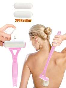 Long Handle Foldable Back Lotion Applicator - Sunscreen - Moisturizer - Portable Back Massage Roller - Curved Body Lotion Spreading Tool