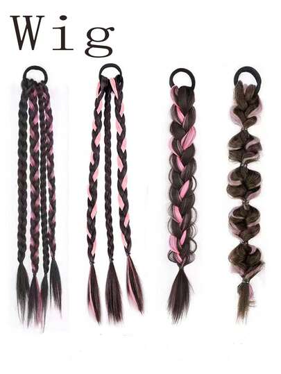 1pc Anime Style Ponytail Wig, 4 Pink Styles, Suitable For Spring, Summer, Autumn, Winter