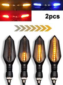 Motorcycle Turn Signal LED Indicator Blinker Light White Amber DRL Arrows LED Sequential Flowing 12V 10mm Compatible With Honda For