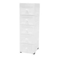 SENDERPICK Cabinet With Five Drawers, Rolling Cart With Five Drawers, Kitchen, White, Bathroom Cart, Rolling Container, Kitchen Trolley, 25 * 34 * 82cm - White - View 6