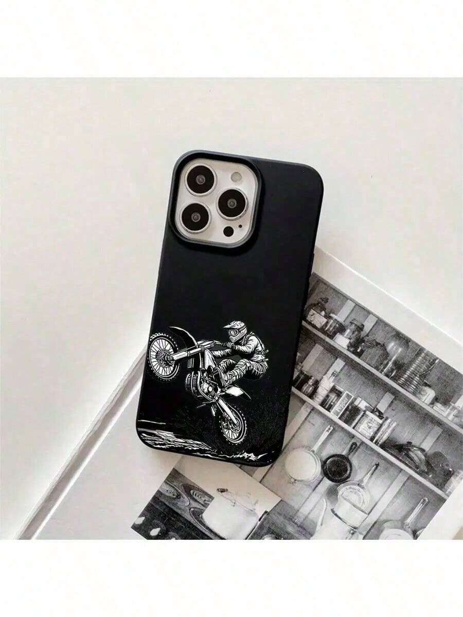 Large Hole Imitation Liquid Phone Case And Cover, Designed For Motorcycle Riders, Suitable For IPhone 16 Pro Max, 16, 15 Pro, 14, 14 Plus/14 Pro Max, 13, 13 Pro, 12 Pro, And 11/11 Pro Max Series, Ideal Gift For Birthdays And Celebrations.