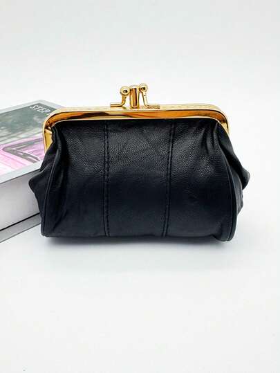 1 szt. Wygodny do noszenia mini portfel na monety z klipsem o dużej pojemności, portmonetka na monety, czerwona kopertówka na karty, portfel damski, mini portfel, mały portfel, portfel na monety