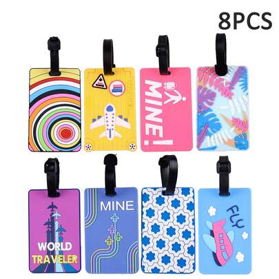 Kreative & personalisierte Reiserucksack, Flugzeug Gepäck, Reisekoffer Anhänger, Schule Boarding Gepäckanhänger, PVC weicher Gummi Gepäckanhänger, Identifikations-Hängeaccessoire