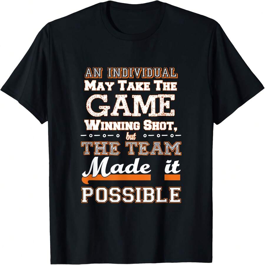 - Motivational Sports Team Building T-Shirt - Black - View 1