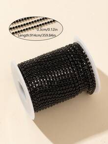 1 卷 2 毫米 6.5# 5 码/10 码超闪亮水钻链，适用于美甲装饰、鞋子/衣服装饰、手机壳/杯子装饰、汽车方向盘装饰、婚纱装饰、以及各种 DIY 装饰链、手工缝纫装饰链、包边装饰链