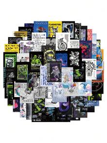 60pcs Fantasy Acid Art Sticker Pack - Reusable, PVC, Asymmetrical Shapes For DIY Decorating Laptops, Skateboards, Water Bottles & More - Cute Cartoon Doodle Designs, Love, Poster, Adults Suitcase, Party Decoration Gift, Perfect For Winter, New Year