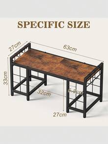 All-in-One Lagerlösung Werkzeugtisch – Ober/Mittelablage für Cutter/Heizpresse, 12 Vinylrollen ,6 Seitenhaken, Holz-Metall, Stylisches Braun