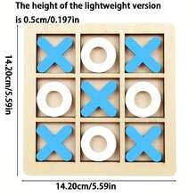 Jogo da Velha Clássico de Madeira (Inclui 9 Peças + 1 Base), Jogo da Velha de Madeira, Ideal para Meninos e Meninas, Jogo para 2 Jogadores, Decoração para Mesa de Centro Estilo Fazenda, Presente Perfeito para o Dia dos Namorados, Jogo de Mesa de Chá