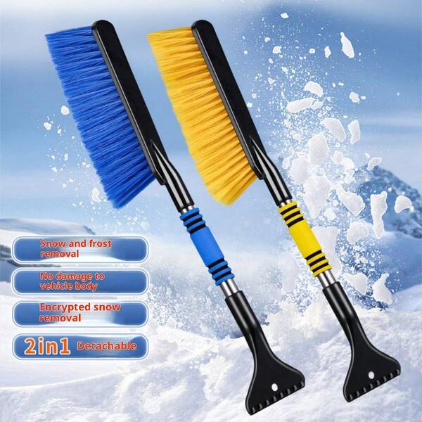 1pc Retractable Car Snow Brush & Ice Scraper, Windshield Frost Remover, Winter Deicing Tool, Universal For All Vehicle Models