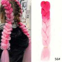 Extensiones de trenzas sintéticas de color ombre afro de 24 pulgadas de largo para mujeres, cabello Kanekalon