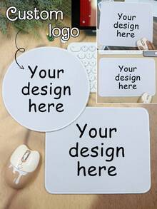 Custom Logo Mouse Pad, Personalized White Mouse Pad, Sublimation Mouse Pad Blanks, White Gaming Mouse Pad, Customized, Customizable, Christmas, Christmas Gifts, Christmas Party, Square/Round, Anniversary, Living Room Decor, Birthday Gift, Suitable For Dad, Mom, Friends, Colleagues, Office, Business - Style a - View 1