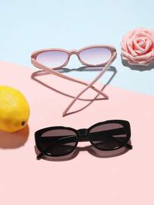 2 pezzi occhiali ovali retrò alla moda per ragazzi di età compresa tra 12-16 anni, realizzati in acrilico, adatti per uscite estive e abbinamento con gli outfit - Multicolore - Visualizzare 7