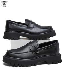 Giày lười nam Desai, đế dày, kiểu dáng công sở, chất liệu da, thích hợp cho việc đi làm và mặc đi làm. - Đen mờ - Xem 4