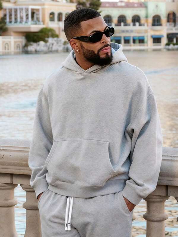 Moletom esportivo casual masculino - cor sólida, manga comprida, malha, ajuste H-Fit, para caminhadas e atividades ao ar livre, poliéster, gola redonda, estilo atlético para outono/inverno