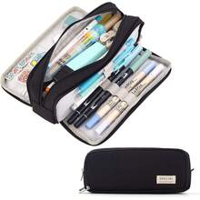 Large Capacity Pencil Case 3 Compartment Pouch Pen Bag For School Teen Girl Boy Men Women