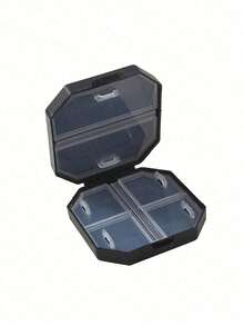 棕色豹纹心形字母A~Z便携式分格药盒，6格胶囊收纳盒，旅行药盒，迷你药盒（适用于A~Z字母，不含Q/Ux），6格药片收纳盒，旅行迷你药盒 - 彩色 - 查看 6