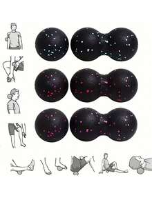 1 个花生按摩球，用于缓解疲劳和紧张 - 双长柄球，用于触发点疗法、深层肌肉放松和指压按摩、筋膜按摩球、高密度轻量级运动、肌肉放松、瑜伽、健身器材、运动器材、普拉提器材、瑜伽配件、家庭健身房配件 - 均碼 - 查看 3