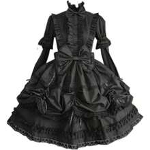 Jeufoin Blacak - Vestido gótico de Lolita para mujer disfraz gótico punk manga desmontable vestido de Lolita de múltiples capas disfraz de Halloween para cosplay con lazos talla 2XL negro - como en la foto - Ver 1