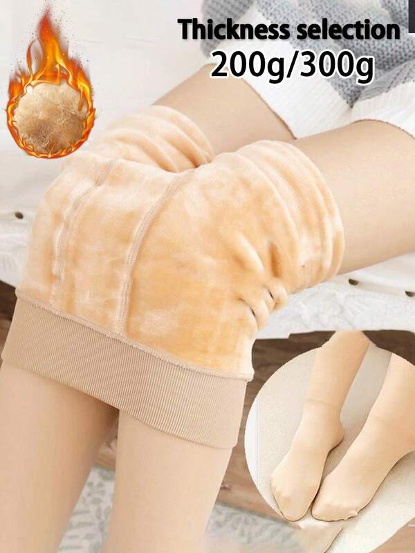 1 Pair Solid Color Sexy Nylon Quilted Shiny Pantyhose, High Elasticity Skinny Tight Solid Color Minimalist Business Tights For Autumn/Winter