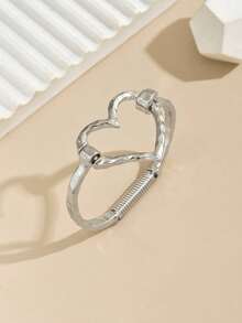 1 pieza Pulsera de estilo europeo y americano con forma de corazón abierto de aleación para mujeres, cadena de mano de estilo callejero versátil de celebridad web, regalo para San Valentín, mamá, madre, Día de la Madre