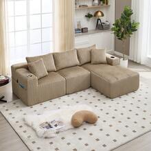 khaki + Cord + Schaumstoff + 3 Sitze