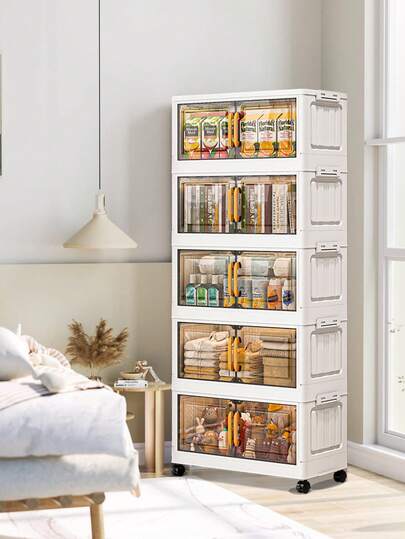 1 pieza Gabinete de almacenamiento de plástico de 38 cm/14.96 in de ancho, caja de almacenamiento plegable pequeña, gabinete para utensilios de cocina y comedor, estantería organizadora de cocina, gabinete para juguetes de la sala de estar, gabinete delgado, gabinete de almacenamiento delgado de cocina, regalo de Navidad, caja de almacenamiento, almacenamiento debajo de la cama