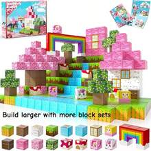 圣诞礼物/圣诞袜填充物:磁性公主城堡/独角兽城堡积木套装,DIY 3D拼图玩具,创意家居装饰,完美圣诞礼物,多色塑料拼装玩具,儿童益智玩具,完美新年礼物,儿童礼物,生日礼物 - 彩色 - 查看 2