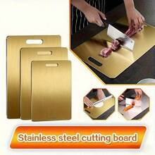 2025 Premium Stainless Steel Cutting Board - Heavy Duty Dual-Sidedfe Chopping Board, Rounded Edges & Non-Slip Base, 201 Stainless Steel Large Kitchen Cutting Board For Home & Restaurant, Disher Safe, Easy To Clean, Durable & Sturdy For Meat, Vegetables, Cheese Slicing - Ideal For Chefs & Home Cooking, For Food & Meat Cutting