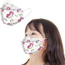 Cubrebocas Infantil KN95 con Diseño de Unicornio, Protección y Comodidad para Pequeños, 10 piezas - Blanco Unicornio Rosa - Ver 3
