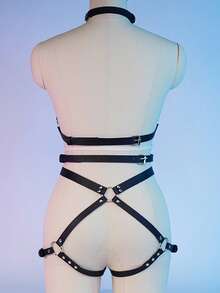 束缚带全套身体束缚带、全身皮革束缚带、女士身体束缚带内衣、万圣节服装、女士束缚带皮革