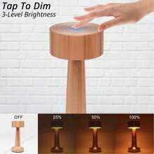 1pc Wireless LED Desk Lamp, Rechargeable Bedside Light, Touch Control Outdoor Light, 3-Color Dimmable Battery Powered Lamp, Suitable For Dining Room, Patio/Bedroom/Outdoor - Dumbbell Light - View 4